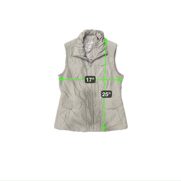 Barbara Lebek Womens Sleeveless Taupe Lightweight Puffer Vest Size 8 Outdoor - Picture 8 of 11